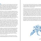 Texte: "Seeds of Diaspora", "An Introduction: Archives and Portals".
Illustration: Blau gezeichnete Blume mit Blättern rechts unten.