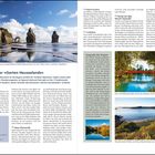 Taranaki: der "Garten Neuseelands". Informationen zu Küsten, Gärten und Golfplätzen. Drei Fotos von Landschaften und Natur.

