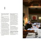 Ein Interview mit Christian: Texte über kulinarische Erinnerungen und Kochkunst. Zwei Männer sitzen in einem eleganten Restaurant.