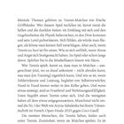 "Warm up" ist fett gedruckt. Der Text beschreibt mentale Herausforderungen im Tennis und vergleicht Erlebnisse von Spielern.