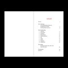 Inhalt mit Vorwort, drei Teilen zu Familienthemen und Epilog. Seitenzahlen angegeben. Weiße Seite links.