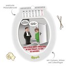 Monatsname: April. Cartoon: Mann im Anzug zu Tür, Krankenschwester: "Bitte den Hintereingang benutzen." Kalendarium.