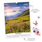 „mit großen, stimmungsvollen Bildern“, „übersichtliches Kalendarium“. Kalenderblatt mit Berglandschaft im September.