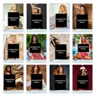 "ZENSIERTER INHALT" in allen Bildern. Unten Monatsnamen von Januar bis Dezember. Kalenderblätter mit Frauen.