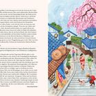 GION
Arashiyama
Hanamikoji-Straße

Illustration von blühenden Kirschbäumen, blau gedeckten Häusern und Menschen in traditioneller Kleidung.