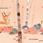 „Fuchs macht sich auf die Suche.“ Links ein Fuchs mit Karte, rechts eine umgekippte Schildkröte, die um Hilfe ruft.