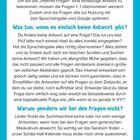 Achtung! Um auf die „Internet-Fragen“ eine eindeutige Antwort zu bekommen, müssen die Fragen 1:1 übernommen werden!