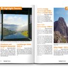 "Highlight-Touren" beschreibt Wanderrouten wie Vilsalpsee und Bärgacht-Wasserfall, Landsberger Hütte. Enthält zwei Landschaftsbilder.