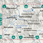 Text: Oberaudorf, Kufstein, Kiefersfelden, Zahmer Kaiser, Wilder Kaiser, Walchsee, Hintersteiner See. Karte der Region.