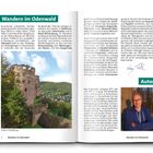 **Wandern im Odenwald. Schloss Heidelberg.**  
Text beschreibt Odenwalds Landschaft und Geschichte.  
Autor: Kay Tschersich, Foto zeigt ihn vor einem Baum.