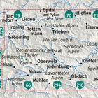 Karte von Österreich mit Orten: Liezen, Trieben, Leoben, Judenburg. Gebirgszüge: Ennspass, Wölzer Tauern. Hauptverkehrsstraßen sind markiert.