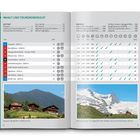 Inhalt und Tourenübersicht. Tabelle mit Tour-Namen und Details. Foto von Berghöfen und Berglandschaft.