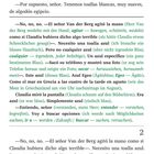 Das Bild zeigt Text in spanischer und deutscher Sprache. Es beschreibt einen Dialog über das Bedürfnis nach einem spezifischen blauen Handtuch, gefolgt von einer genauen Farbbeschreibung als Ägäisblau.