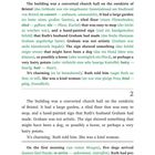 Ein Text beschreibt ein umgebautes Gemeindehaus in Bristol. Ruth nennt es bezaubernd. Fünf Hunde kommen an. Seite 12.