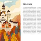 Einleitung. Ein herbstliches Schloss thront majestätisch inmitten farbenfroher Wälder, umrahmt von sanften Hügeln und Himmel.