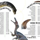 PFLANZENFRESSER und NICHT-DINOSAURIER als Überschriften. Bilder von Dinosauriern und Text mit Seitenzahlen.