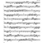 Titel: Konzert. Entstanden um 1738. BWV 1054. Notenblatt mit Musiknoten und Anweisungen wie "f" und "p" für Lautstärke.