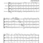 "Genial Walzer/Waltz" für Sopran-, Alt-, Tenor- und Baritonsaxophon arrangiert von Wolfgang Birtel. Musiknoten auf drei Systemen.