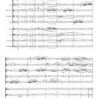 „Nonett Es-Dur“ ist eine Partitur mit mehreren Notenzeilen für verschiedene Instrumente.