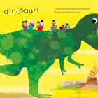 Text: "dinosaur!", "That's why Saturdays are the best! Do you like dinosaurs too?", "ROAR!"  
Illustration: Ein grüner Dinosaurier mit Kindern auf dem Rücken.
