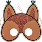 Eine Maske mit Fuchsohren, verziert mit schimmernden Details und zwei runden Augenlöchern.