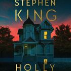 Der Text lautet: "Stephen King, Holly, A Novel". Ein großes, altes Haus vor einem sternklaren Himmel in der Dämmerung.