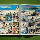 Oben: "Tarzan by Edgar Rice Burroughs". Comicseiten mit Tarzan in Abenteuern, Löwen und Stammeskämpfen.