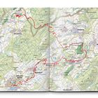 Eine detaillierte Landkarte mit roten Routen. Städte wie Üxheim, Hillesheim, Wiesbaum und Kerpen sind markiert.