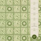 Montag 26. bis Sonntag 2., Tag der Arbeit am 1. Kalendarium auf floralem Muster in Grün und Beige.