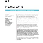"Flammlachs, 4 Portionen, 10 Min. Vorbereitung, 40-60 Min. Grillzeit. Zutaten: Lachs, Fischgewürz, Zucker, Zitrone."