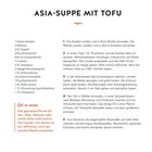 Asia-Suppe mit Tofu: Rezept für zwei Personen, 20 Min. Zubereitungszeit. Zutaten: Zwiebel, Möhren, Kokosmilch, Koriander u.a.