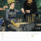 20. Woche, Mai 2027. Kalenderseite unter einem Gemälde: Eine Frau und ein Mann im Garten.