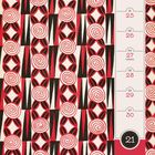 Kalender für Mai, Woche vom 24. bis 30. Links geometrisches Muster in Rot, Schwarz, Weiß.