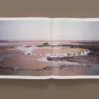 Text in der Mitte unten: "Sea Change". Gezeigt wird eine weitläufige Küstenlandschaft bei Ebbe mit Sand und Wasserflächen.