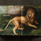 Links: "1506", rechts: zwei Zeichnungen von Männern mit langen Haaren, erdige Töne, melancholischer Ausdruck.