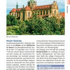 "Kloster Kladruby" und Details zur Architektur, Baugeschichte, Besichtigungstouren und Gastronomie, mit Foto der Kirche.