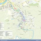 Texte: Karlovy Vary, Cheb, Plzeň, Mariánské Lázně, Sokolov. Überschrift: Das Bäderdreieck. Karte mit Städten und Straßen.