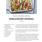 "GEBACKENER SPARGEL für Gäste", Rezept für 2 Personen, 10 Min. Zubereitung, 20 Min. Garen, ca. 295 kcal pro Portion.
