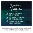 Texte: "Freude am Entdecken", einfache Experimente, Wow-Effekt, schnelle Abenteuer, unkompliziert, sofort startklar.