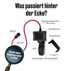 „Was passiert hinter der Ecke?“ Oben, Gerät mit biegsamem 68 cm Kamera-Arm, LED-Licht, LCD-Bildschirm und Griff.