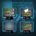"Löst die Rätsel in der Stadt der Liebe in 4 Schritten." Vier Schritte zeigen Bilder mit Puzzleteilen und einem Code.