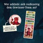 „Wer schließt sich rechtzeitig dem Gewinner-Team an?“ Ein rotes Wesen hält einen Dolch, Sprechblase: „Komm mit uns auf Raubzug.“