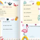 "Das bin ich:", "Meine Augenfarbe:", "Meine Haarfarbe:", "Hier wohne ich:", "Das will ich mal werden:", "Das mache ich am liebsten". 

Verspielte Illustrationen von Tieren und Natur.