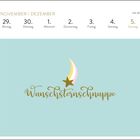 NOVEMBER / DEZEMBER 29. Montag bis 5. Sonntag. Wunschsternschnuppe, Illustration mit Stern und buntem Schweif auf blauem Hintergrund.