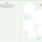 "Bucketlist: Wo willst du hin? Was willst du erleben? Illustration mit Sprechblasen, kleinem Wald und Zelt."