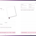 Zwei Seiten einer Buchbewertungsvorlage. Links: Titel, Autor*in, Bewertung; Rechts: Leseeindrücke, Schmetterlingsillustration.