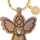 "Coppenrath" steht auf einem goldenen Schlüsselring mit einem Engel als Anhänger.