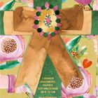 Text: "3 Bogen Geschenkpapier mit Goldfolie, 50 x 70 cm, Schöner schenken". Illustration mit Schleife und Blumenmotiven.