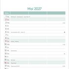 Kalender für Mai 2027, zeigt Feiertage wie Maifeiertag und Christi Himmelfahrt. Enthält Woche 18 bis 22.