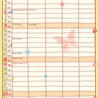 Kalender für Mai, illustriert mit Blumen und Beeren. Feiertage und Notizen wie "Orangengelee" sind markiert.